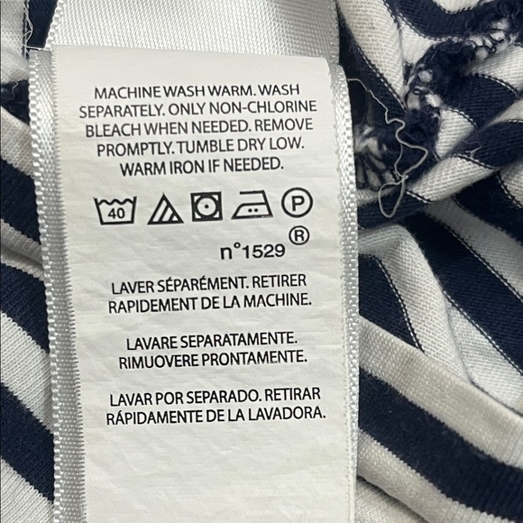 Preowned Ralph Lauren Custom Slim Fit TShirt Size Medium  Blue Striped Logo Polo - Picture 7 of 11